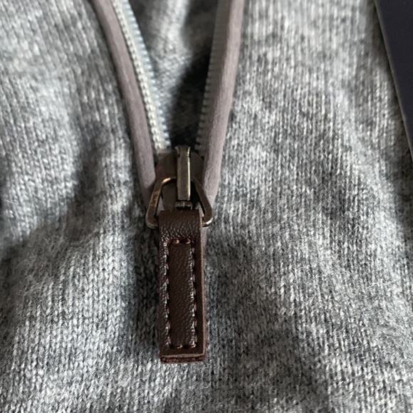 📌 Filippo Riberti cashmere wool blend 1/4 zip pullover sweater gray M - Picture 4 of 9
